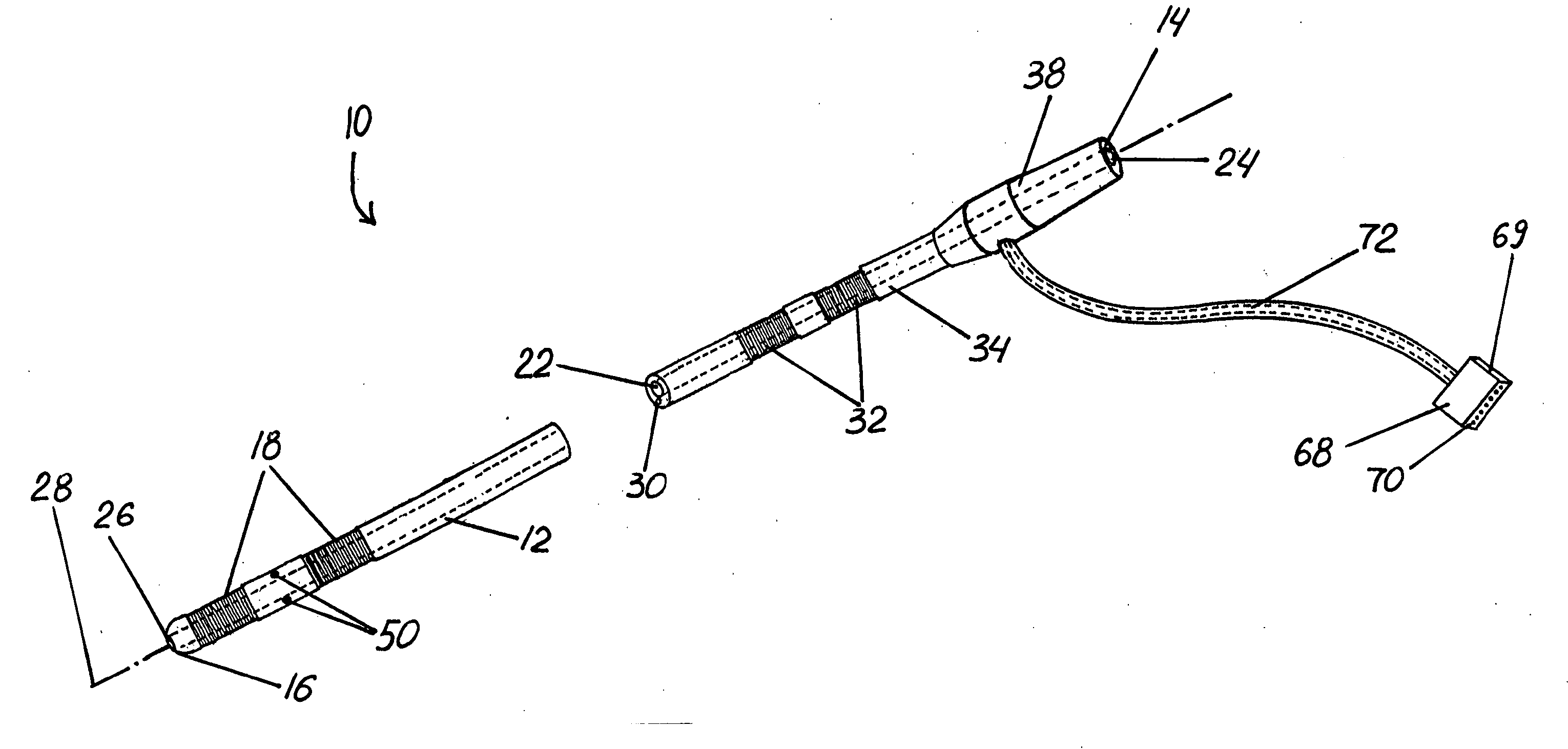 Depth probe for intracranial treatment