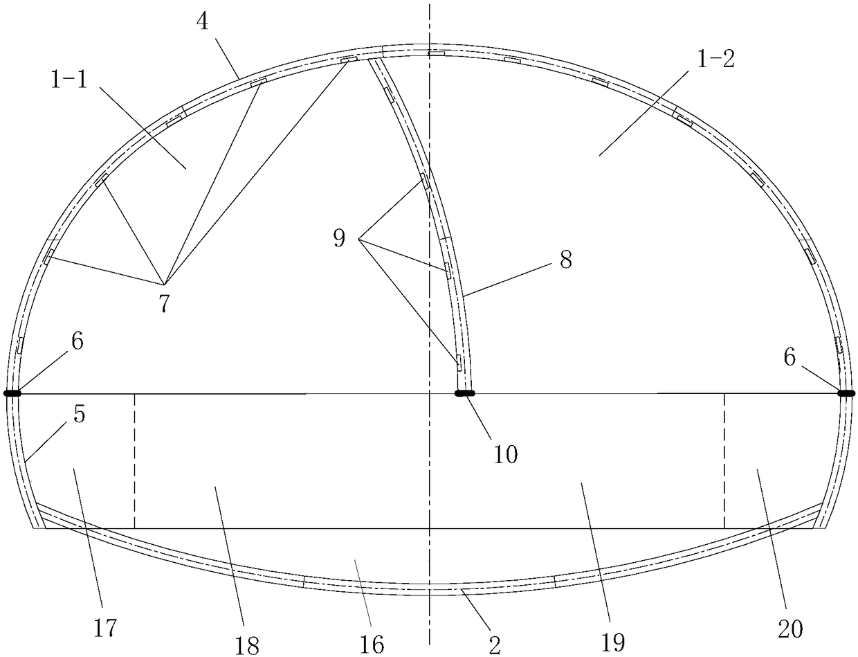 Construction method of large-section tunnel crossing fault fracture zone