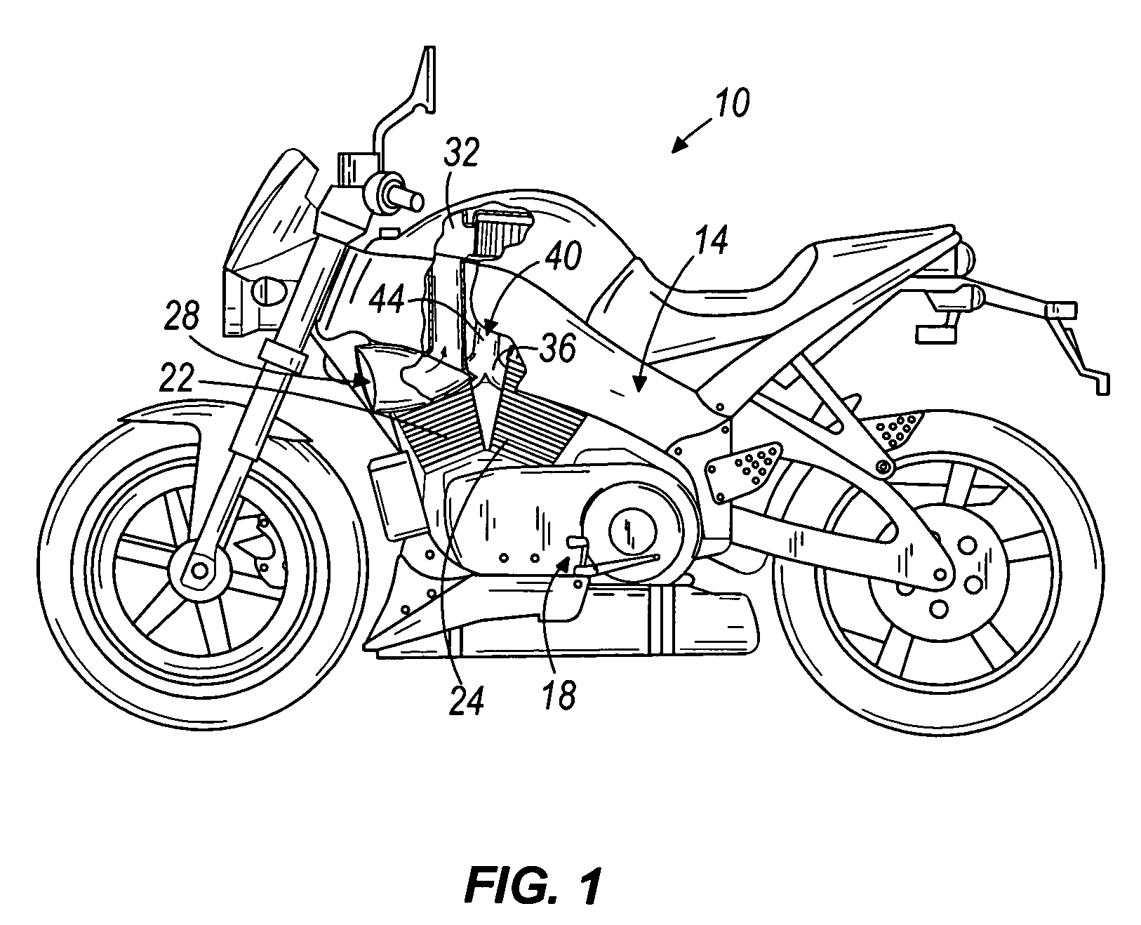 Power control device and method for a motorcycle