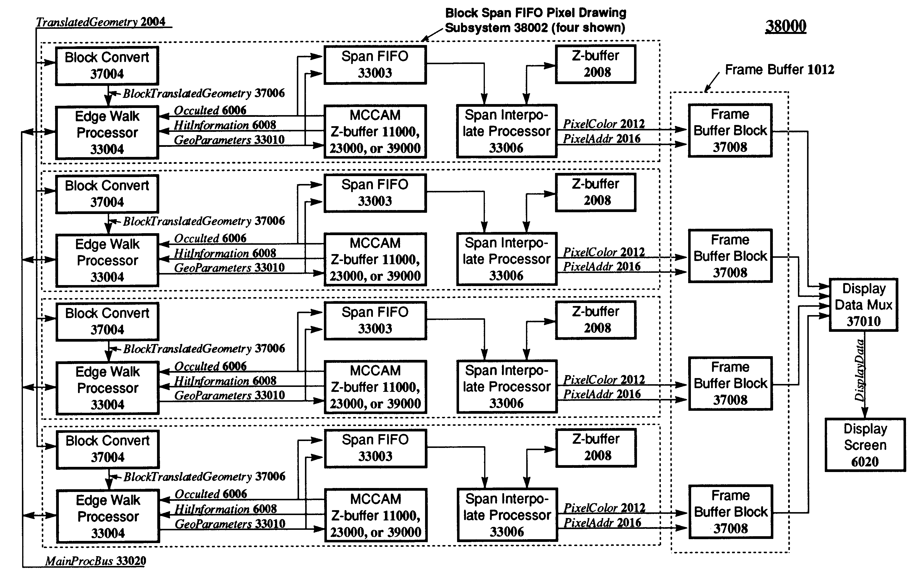 Graphical rendering system using simultaneous parallel query Z-buffer and method therefor