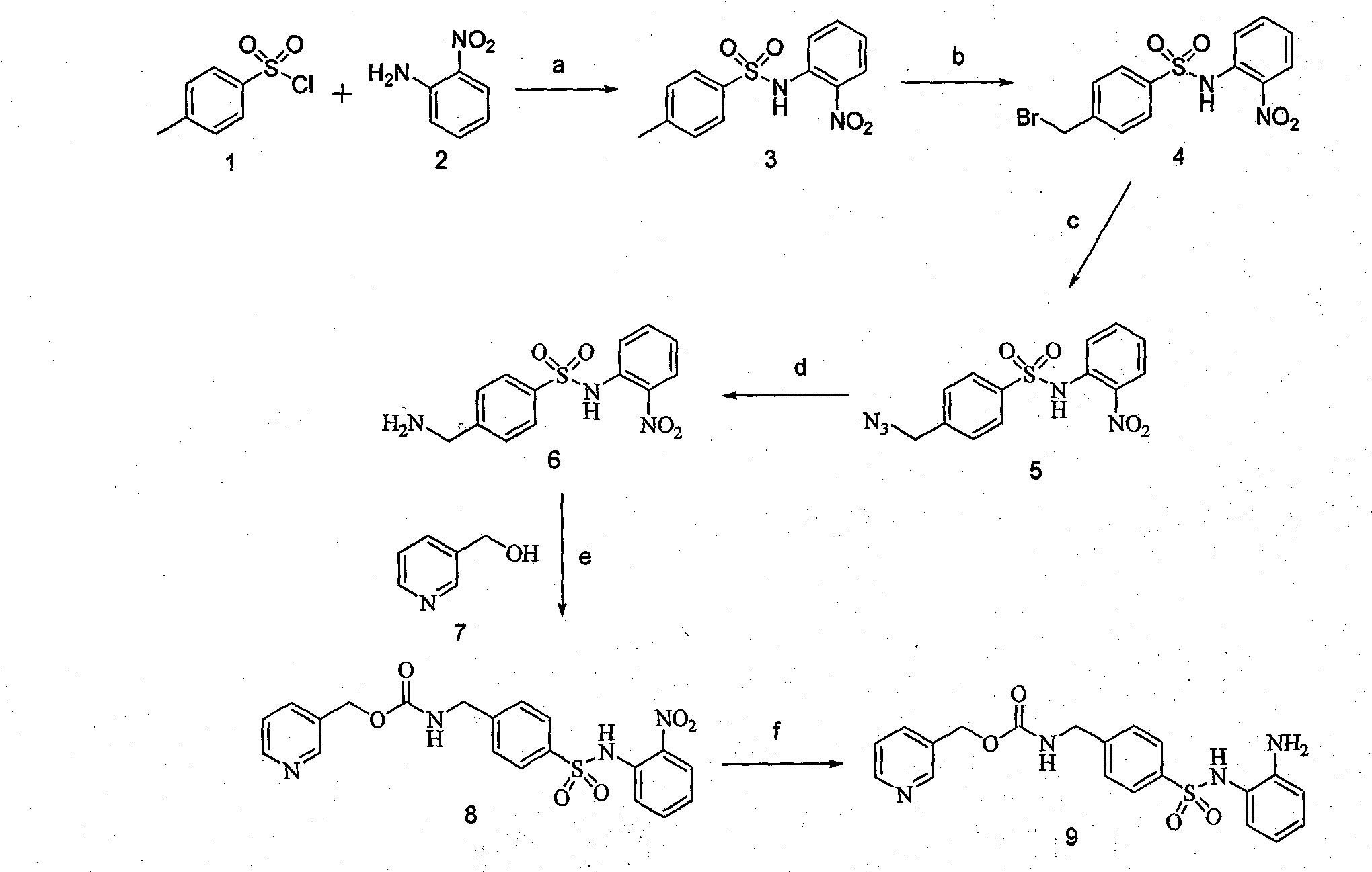 Synthesis of benzsulfamide HDAC (Histone Deacetylase) inhibitor and application of benzsulfamide HDAC inhibitor in resisting tumor