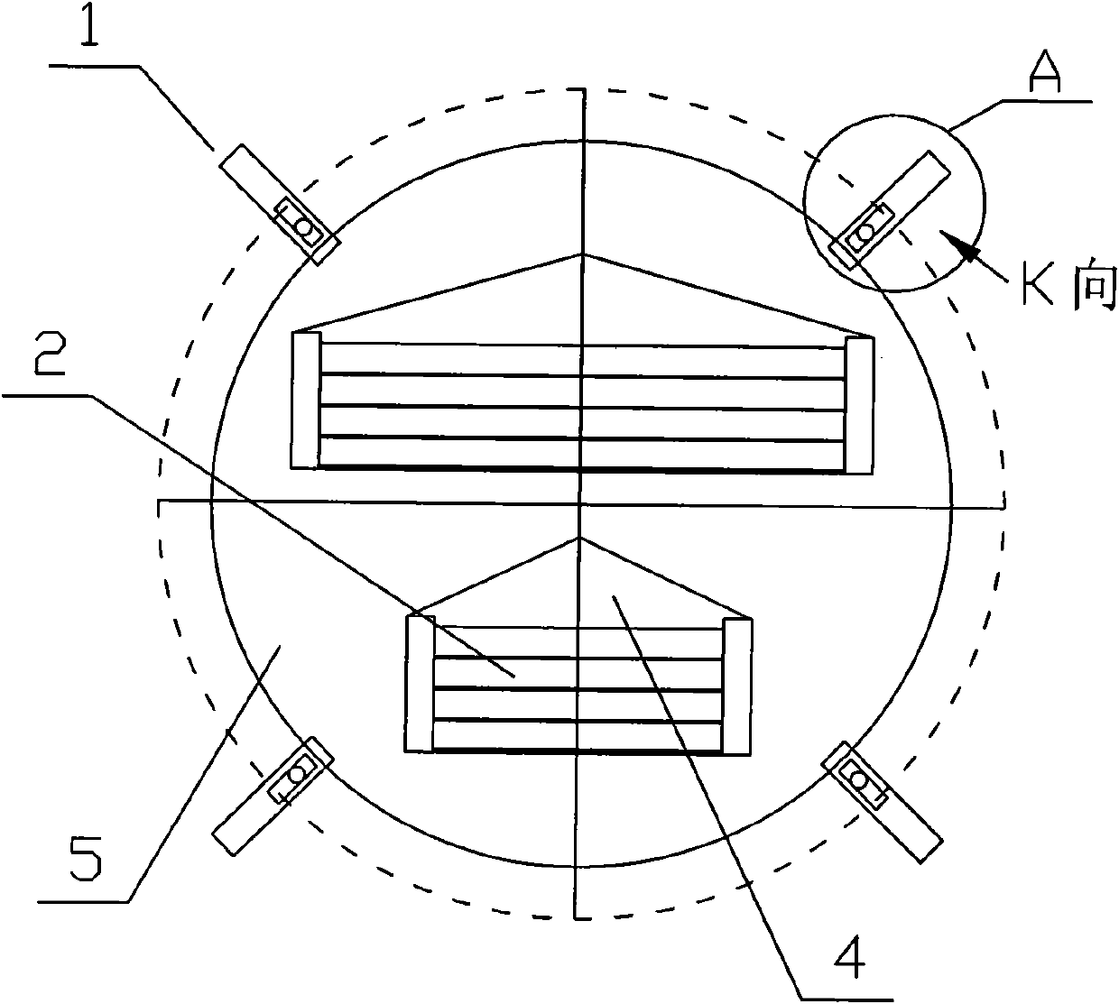 Hot powder splashing prevention device for dredging kiln