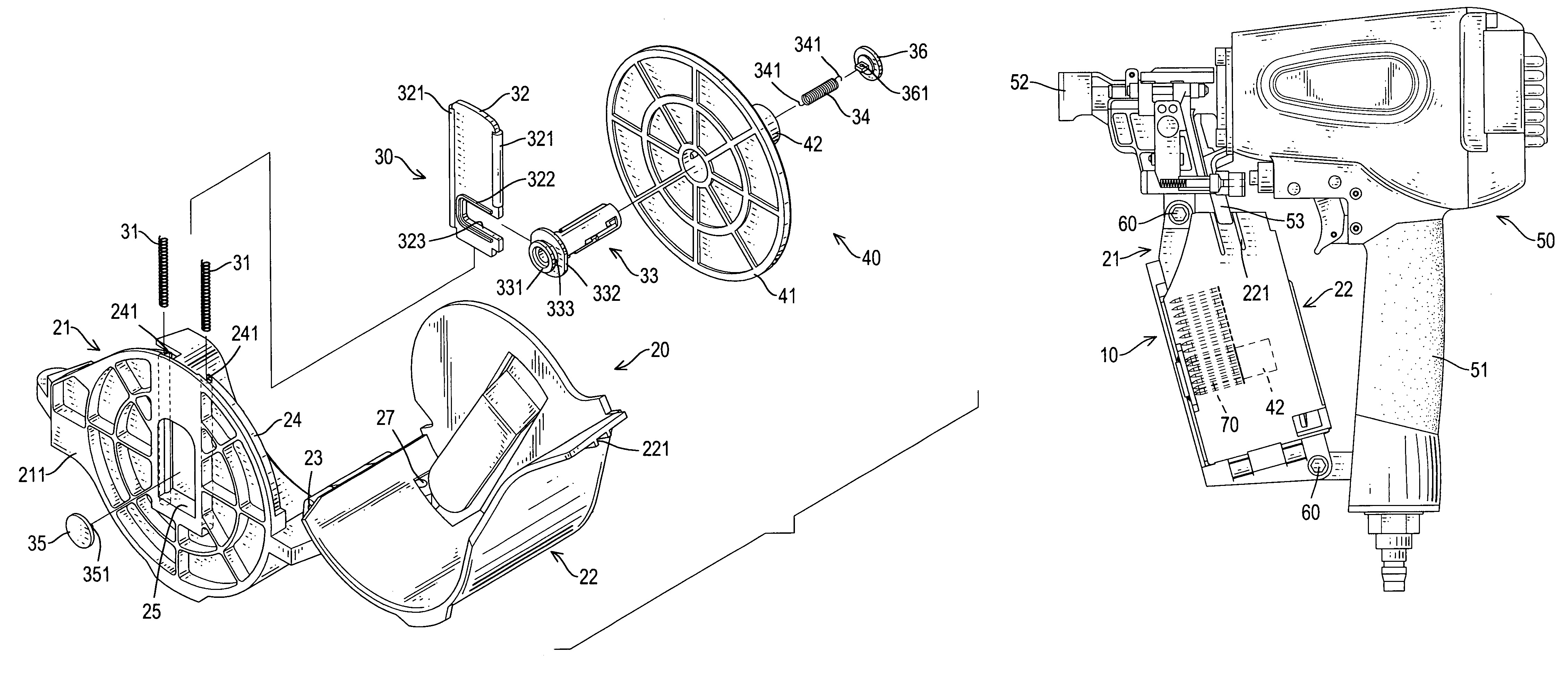 Coil-type magazine for nail gun