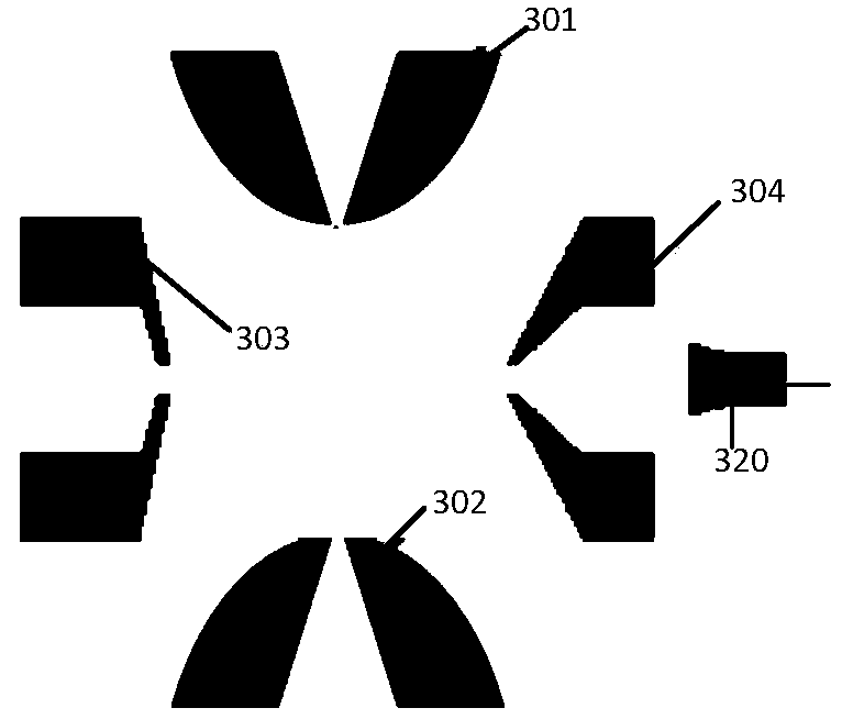 Linear ion trap, mass spectrometer and method based on asymmetric triangular electrodes