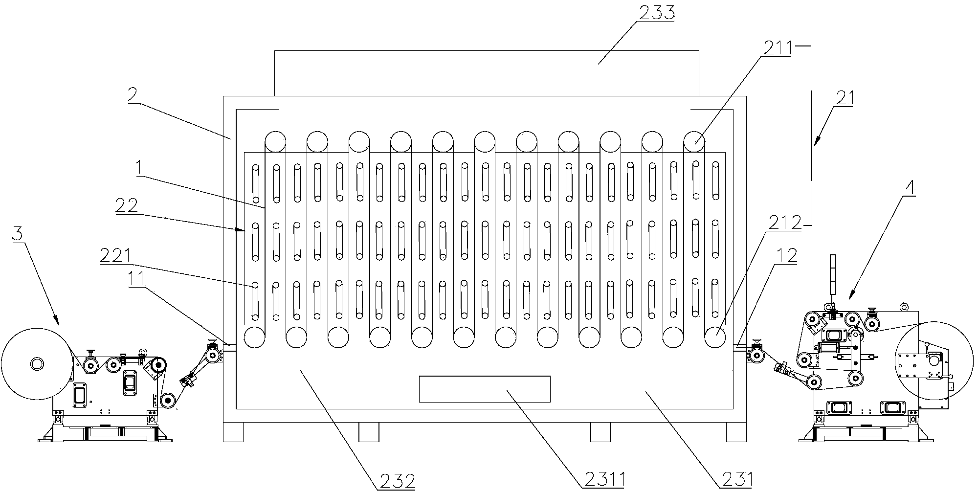 Oven for baking battery substrate