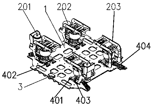 Chassis structure of sliding block type wheel set orbital robot