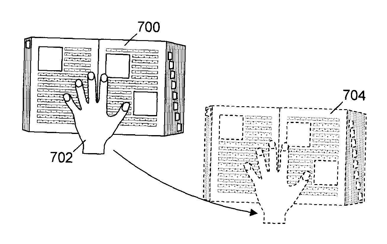 Interactive input system displaying an e-book graphic object and method of manipulating a e-book graphic object