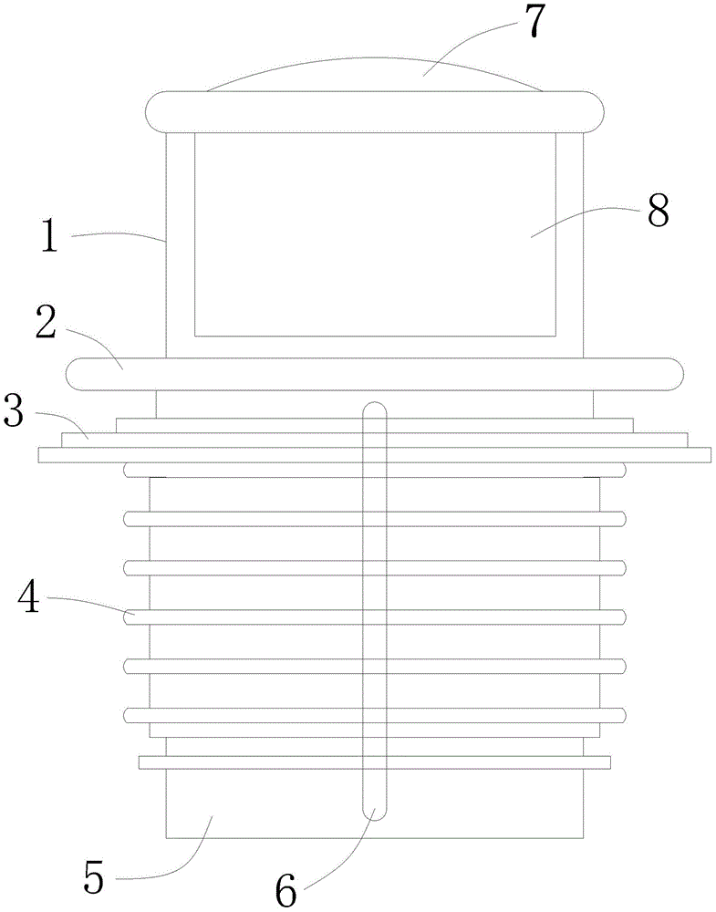 Color-changing upper sealing plate for plastic heat-insulating bottle plug