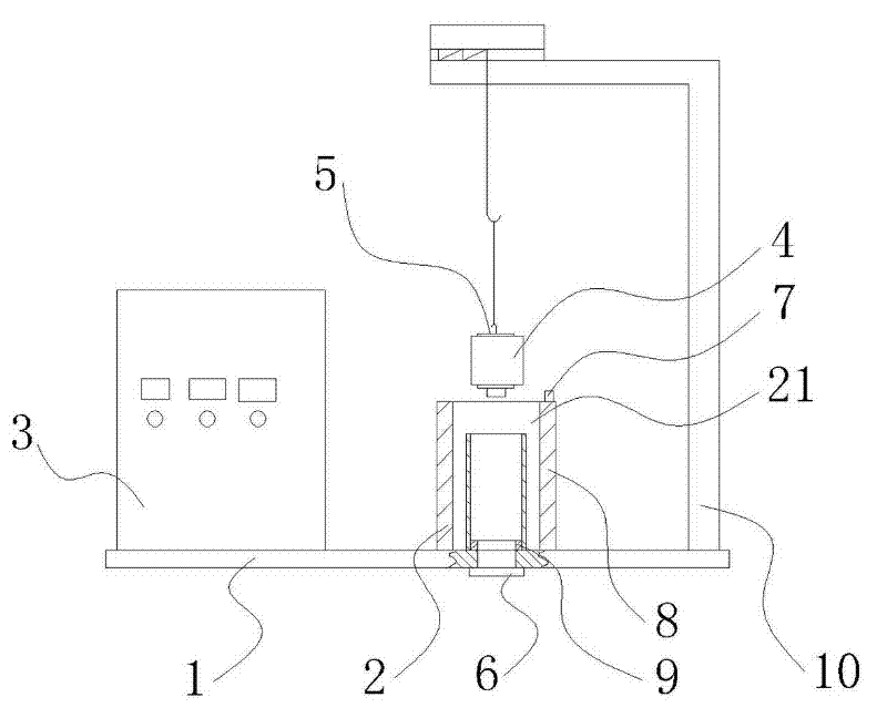 Medium-frequency heating and shrinking equipment of servo motor stator and using method thereof