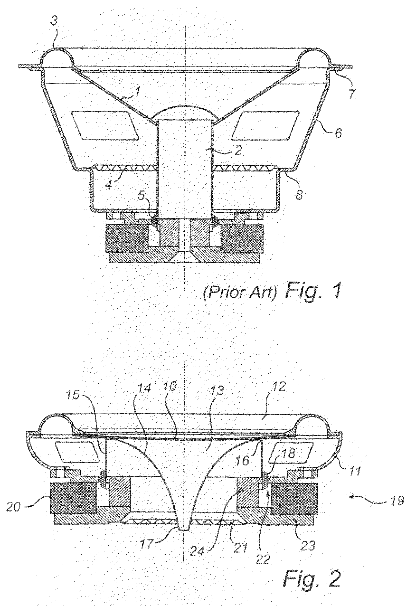 Electro-dynamic transducer with a slim form factor