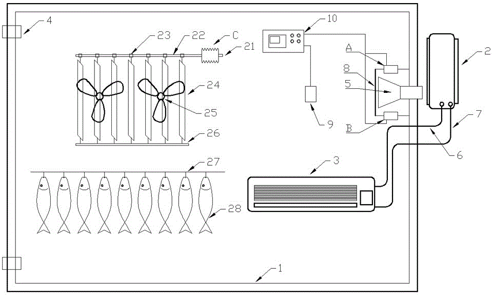 Heat pump type heat recovery salted fish drying device