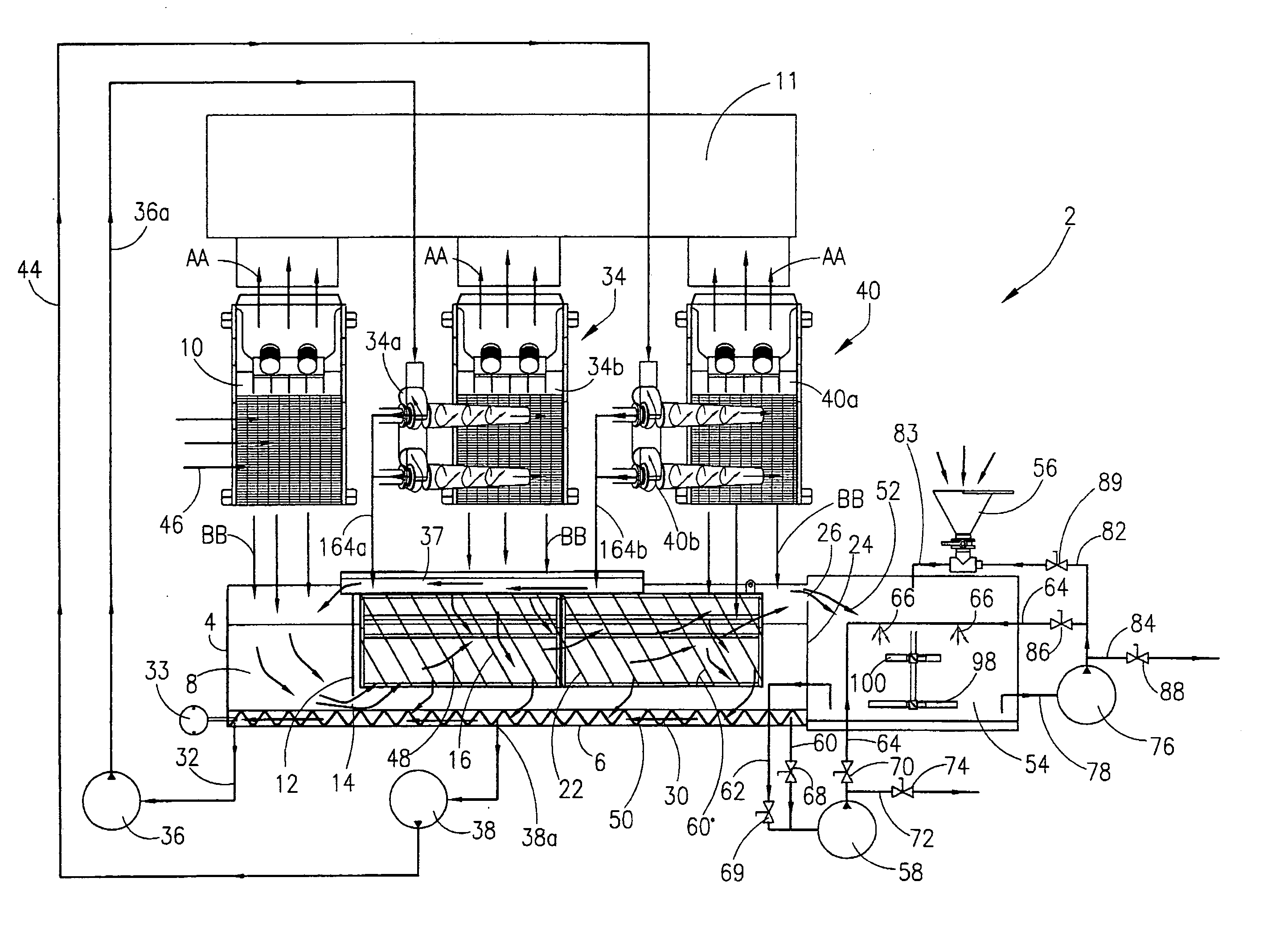 System for separating solids from a fluid stream