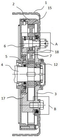 Special speed reducer for hub motor