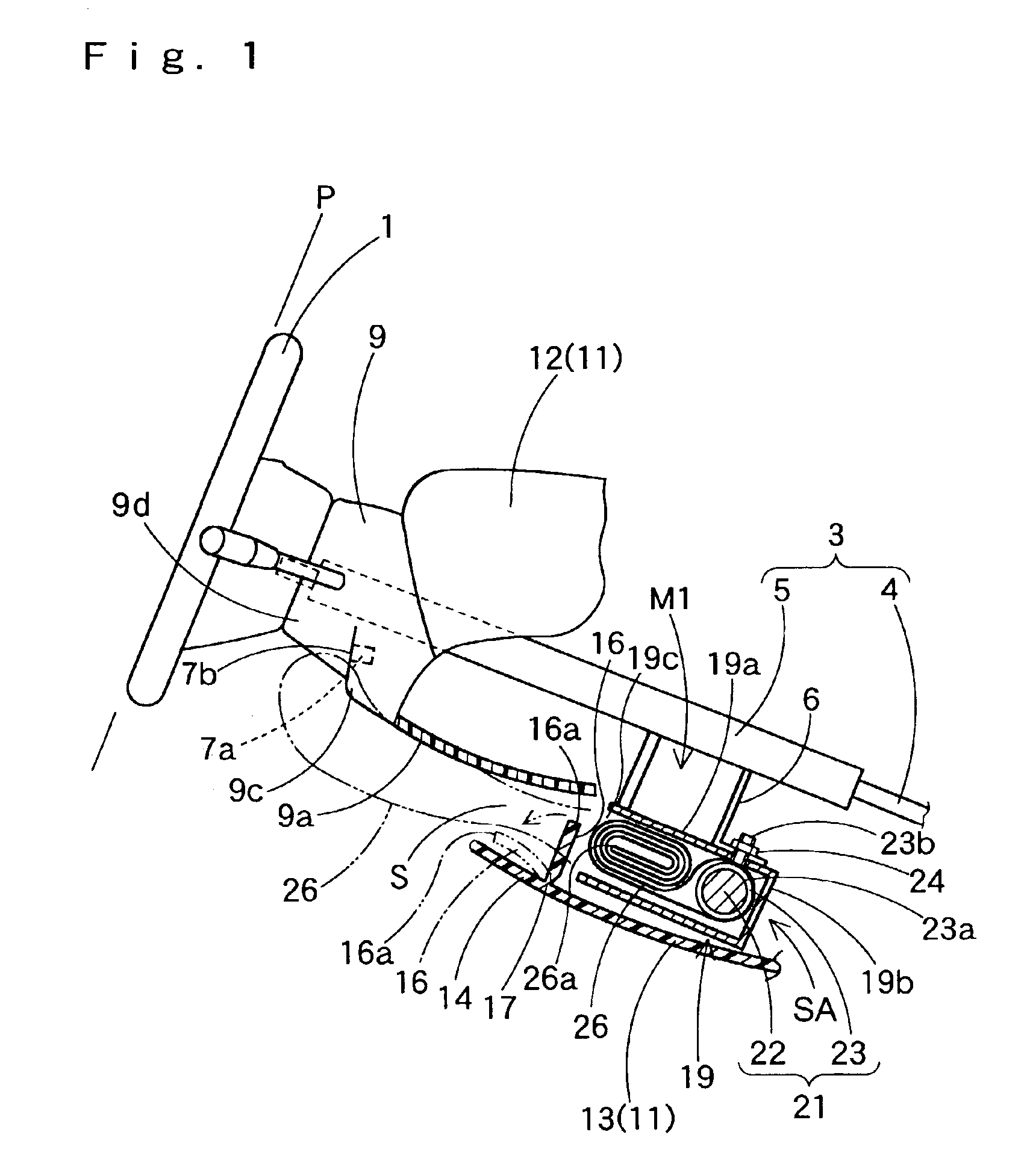 Air bag device for knee protection