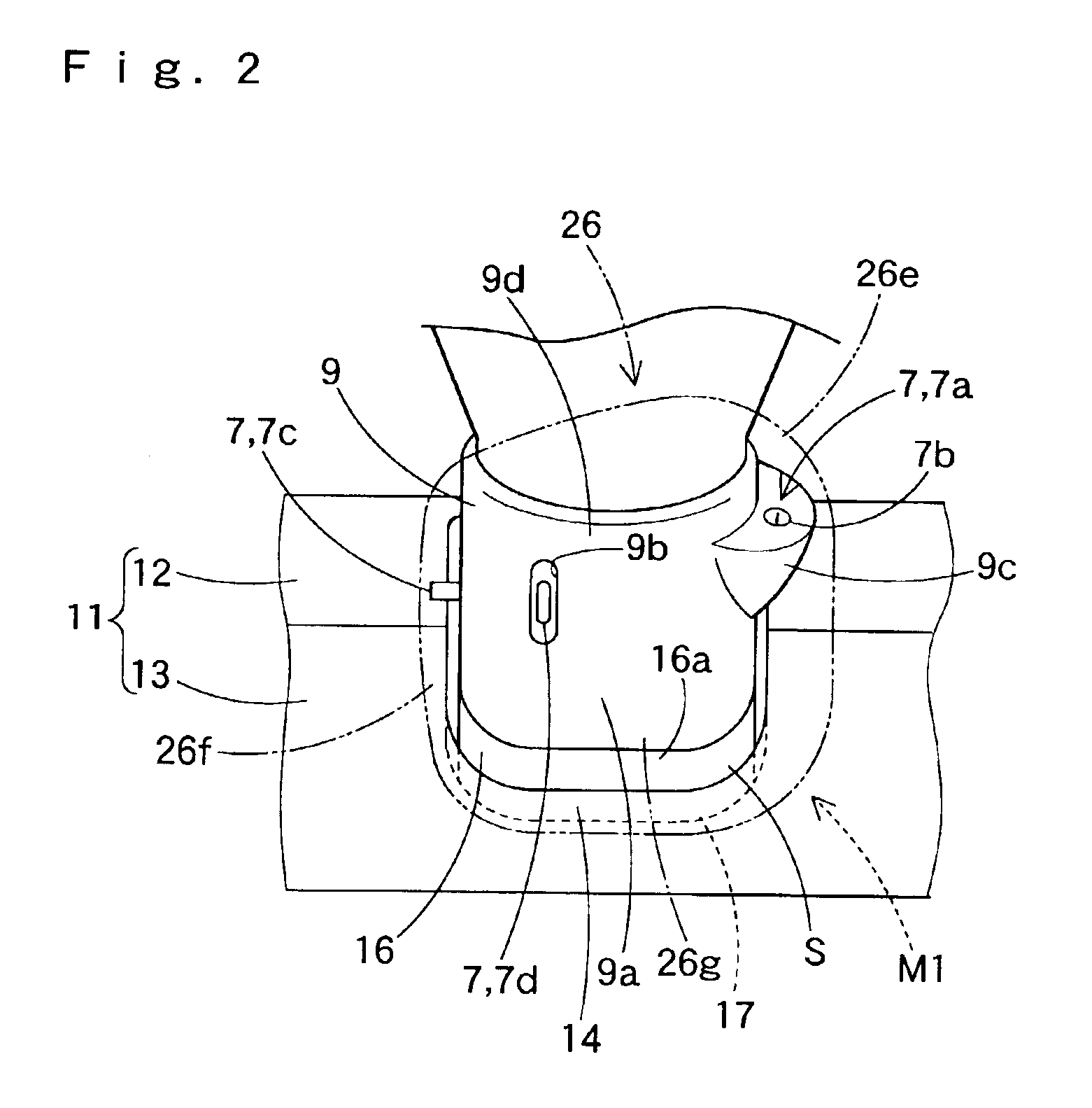 Air bag device for knee protection