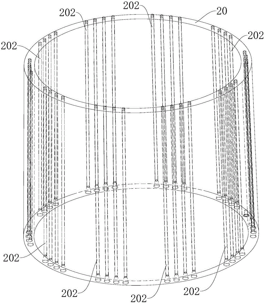 Concrete tower drum assembly and stretching method thereof