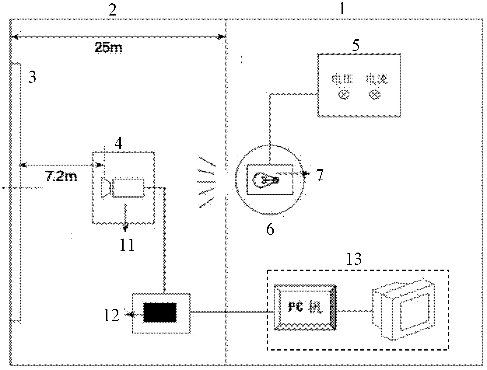 Motor vehicle headlamp luminous intensity distribution property self-adaption detection method based on camera method