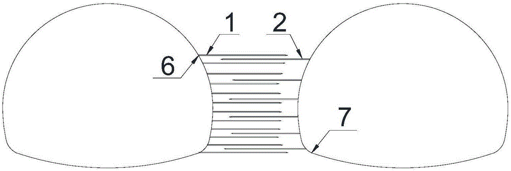 Stability control method for mountainous area weak surrounding rock small-distance tunnel mid-adjacent rock