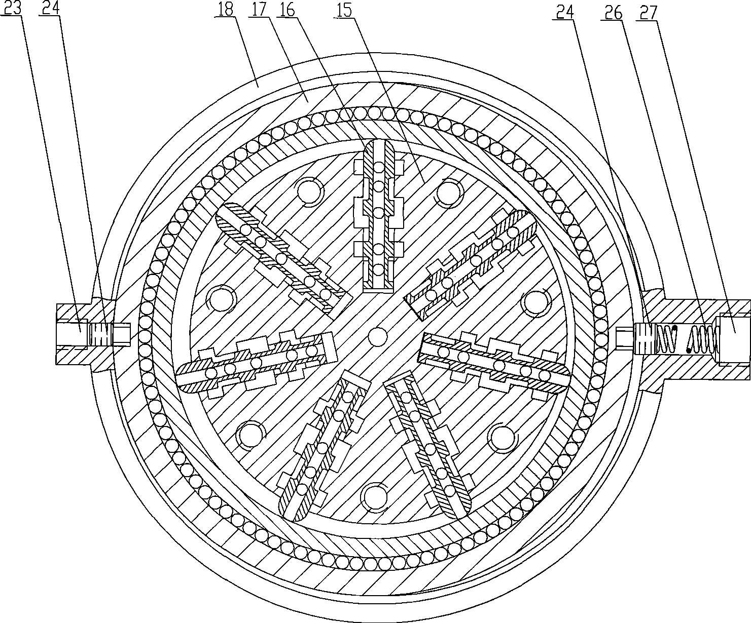 Mechanical-hydraulic guiding virtual displacement variable hydraulic transformer and variable method