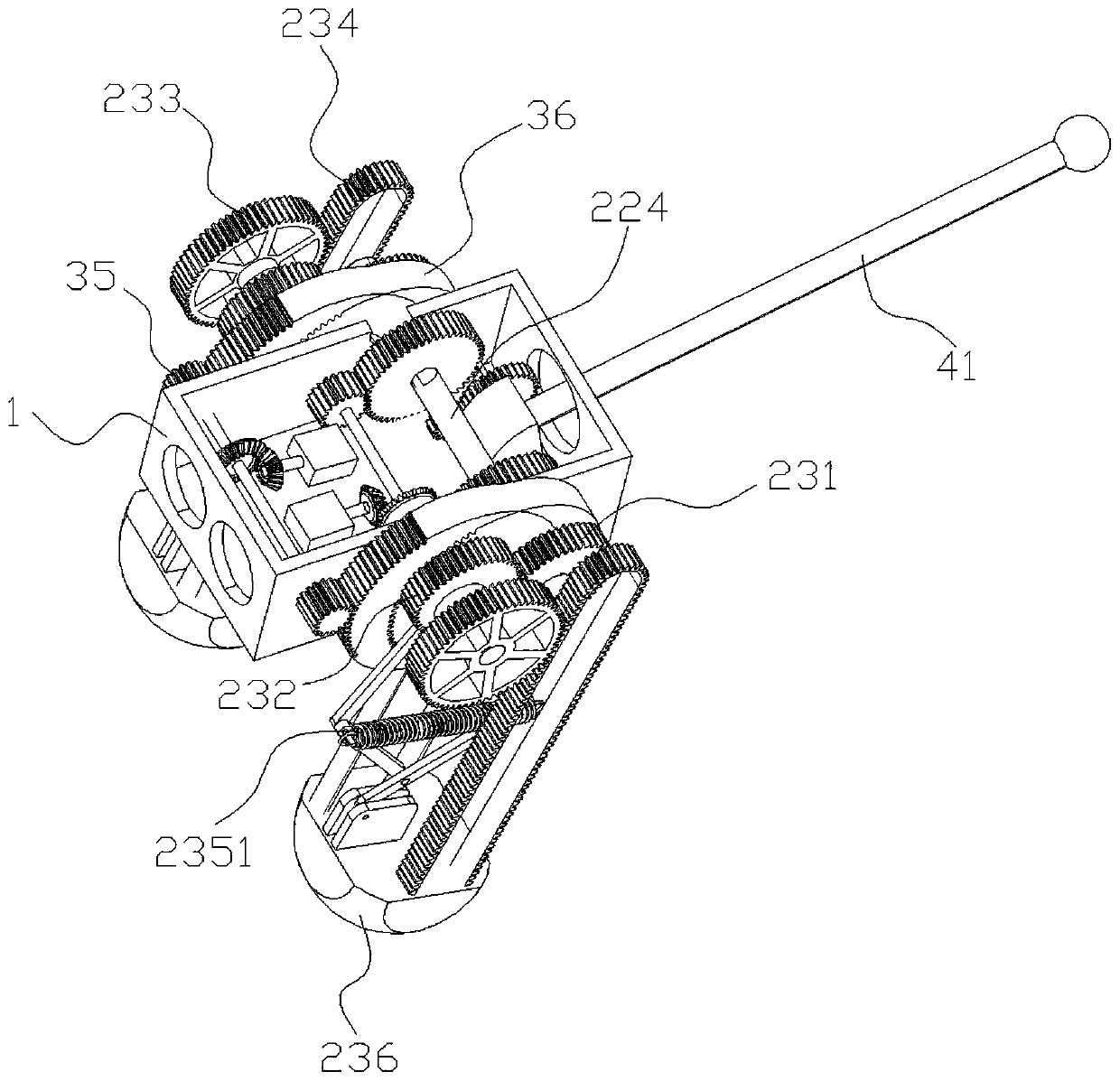 Hopping robot hopping mechanism based on energy meshing conversion