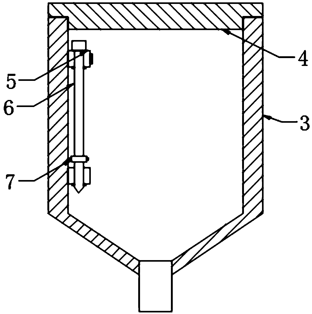 Powder bin material level meter for mechanical production