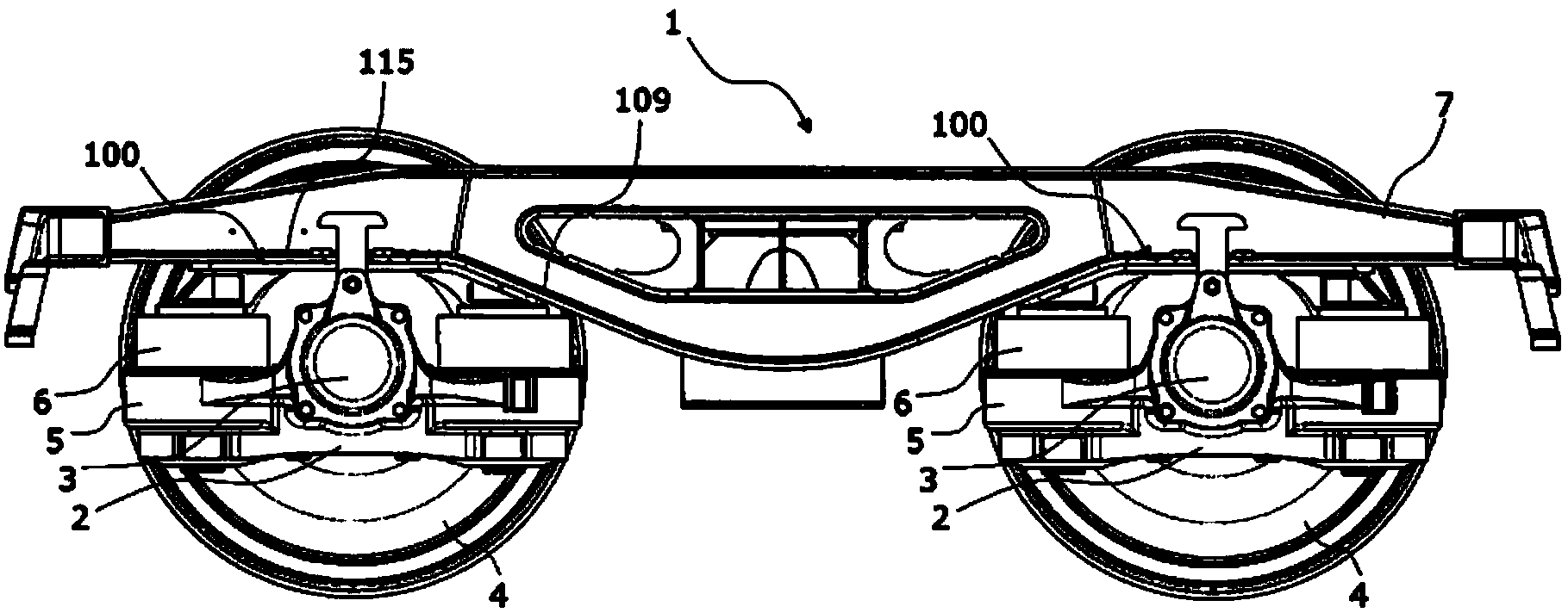 Railway bogie assembly with adapter for suspension