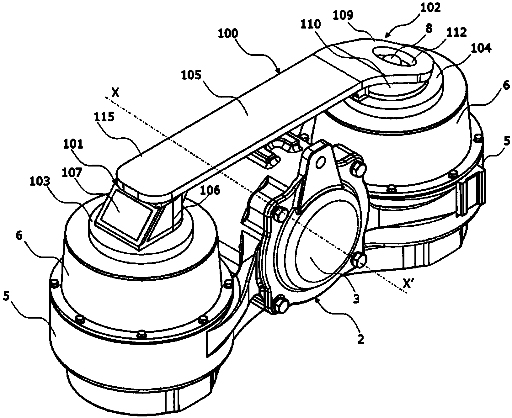 Railway bogie assembly with adapter for suspension