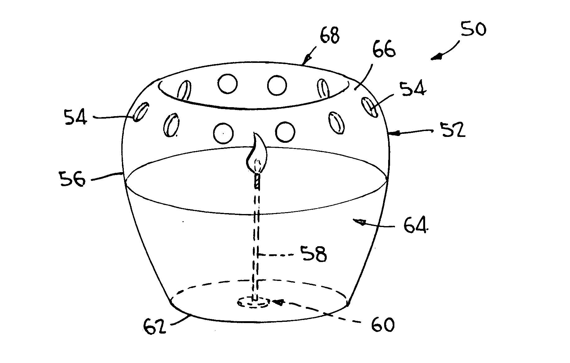 Non-sooting containerized candle