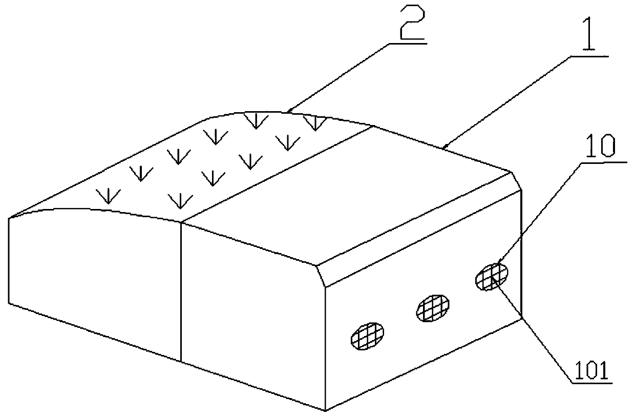 Road shoulder water drainage and water collecting device