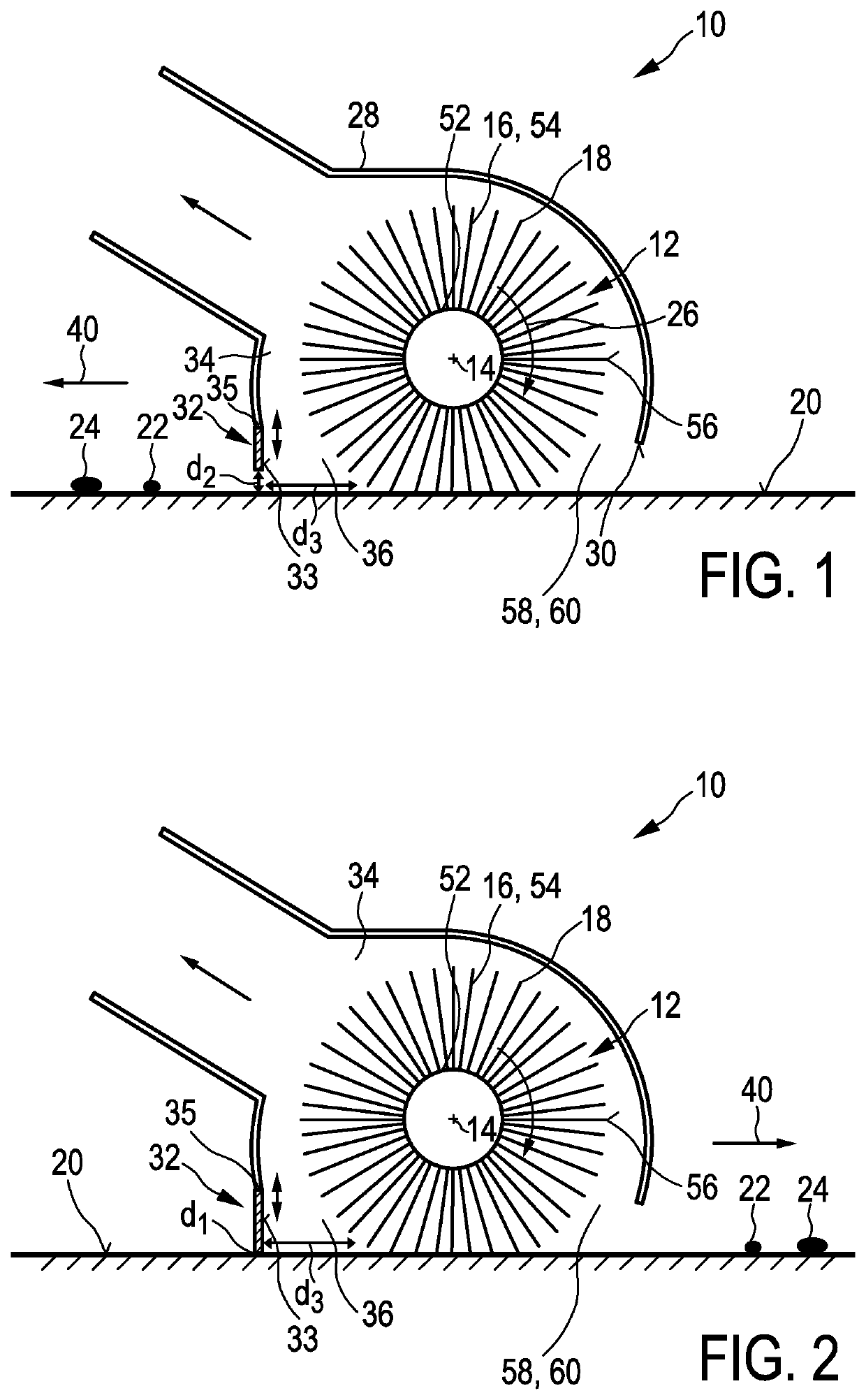 Floor nozzle for vacuum cleaner