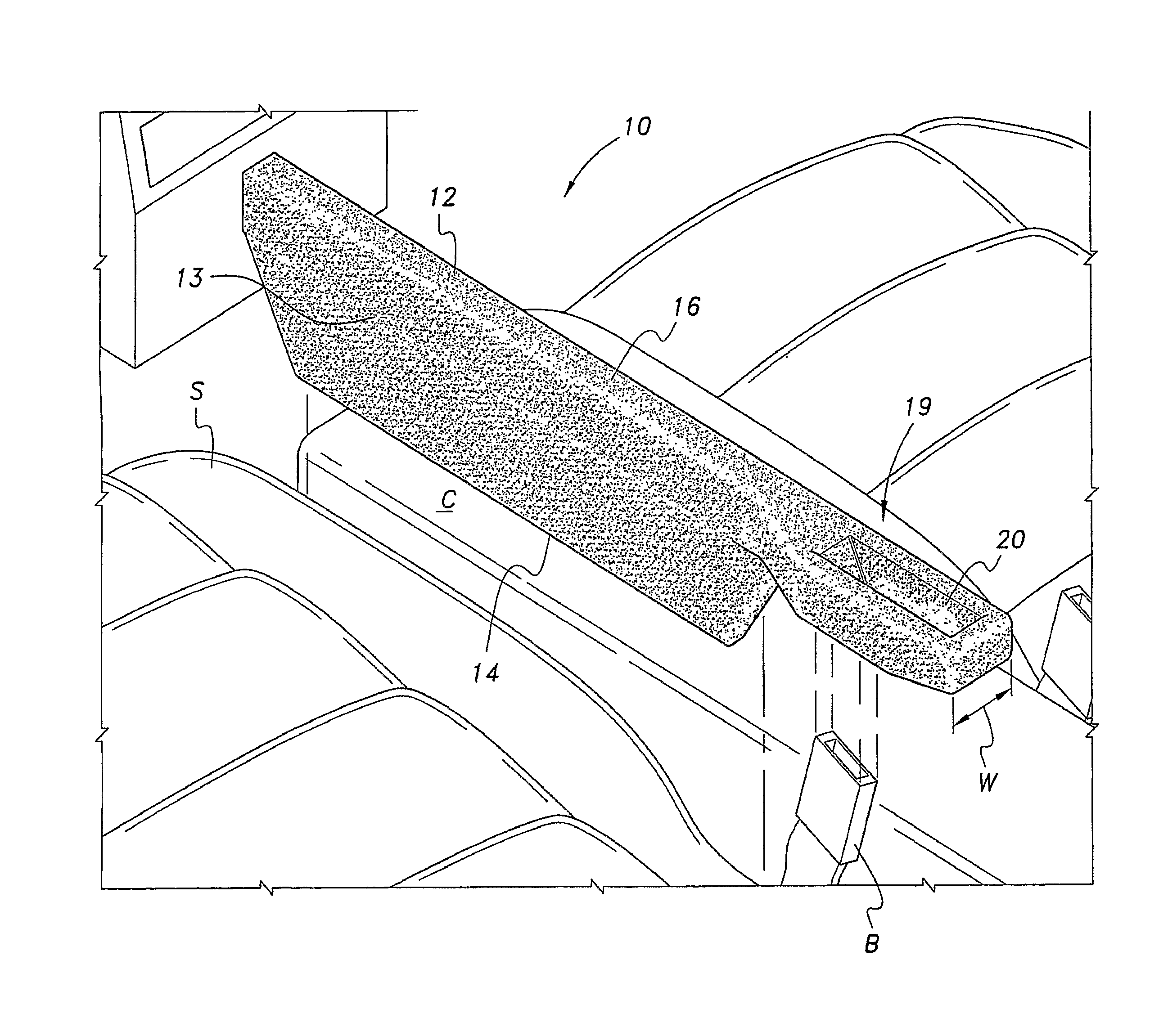 Foam Filler For Placement Between Automobile Seats