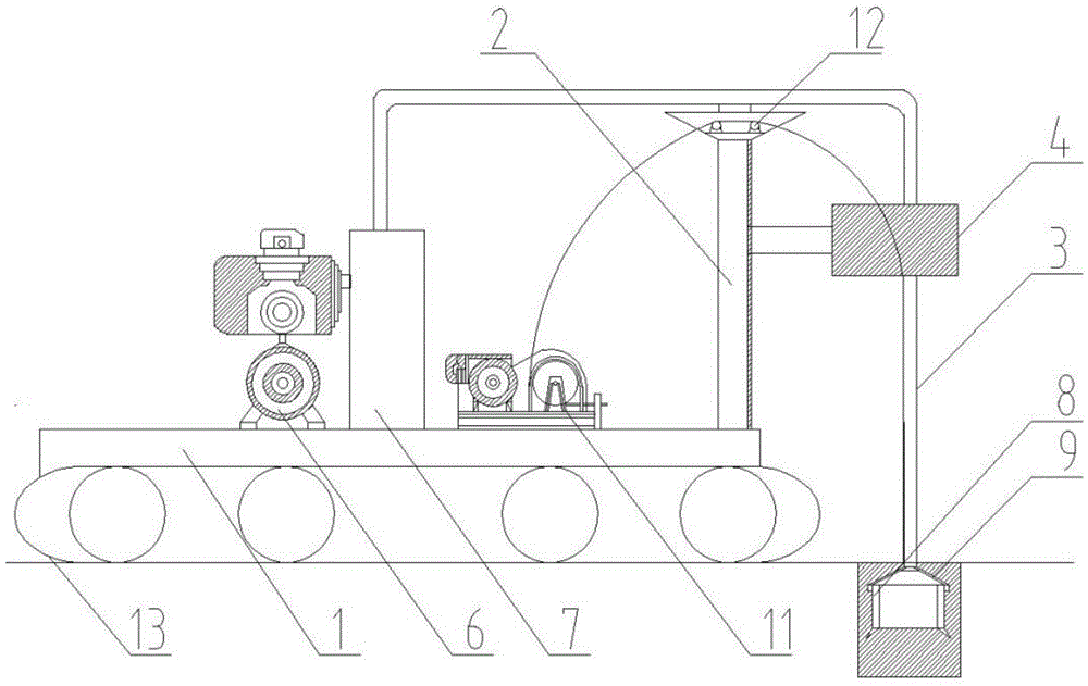 Pile foundation casing embedding and pile pole drilling all-in-one machine