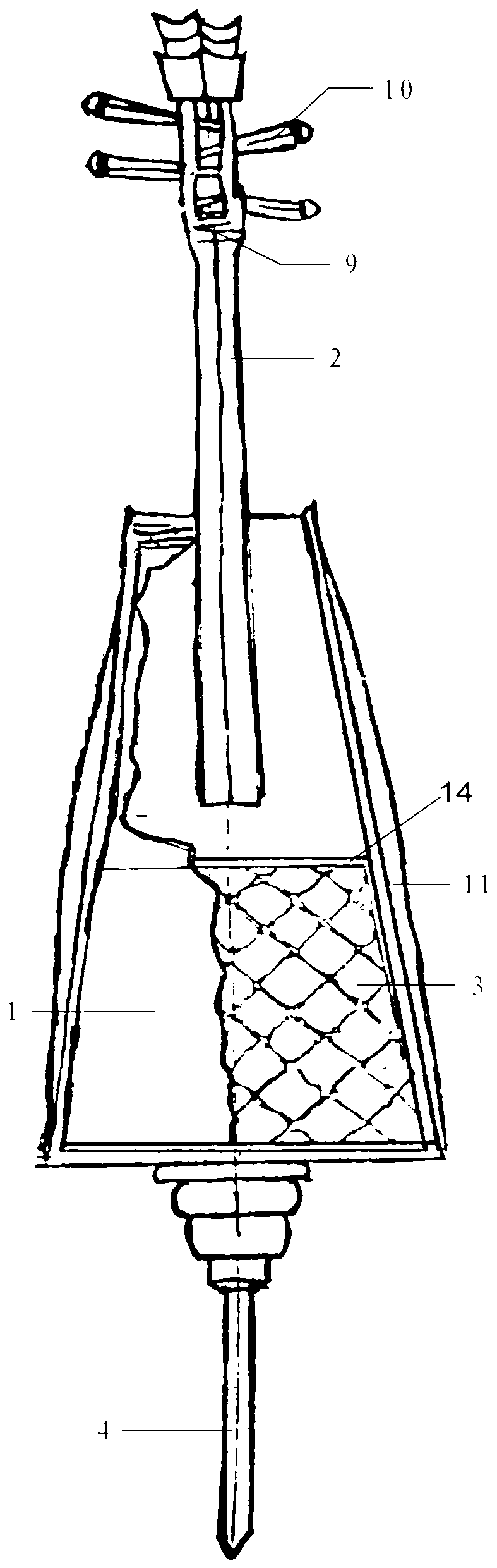 Plate membrane string concord resonance type bass string instrument