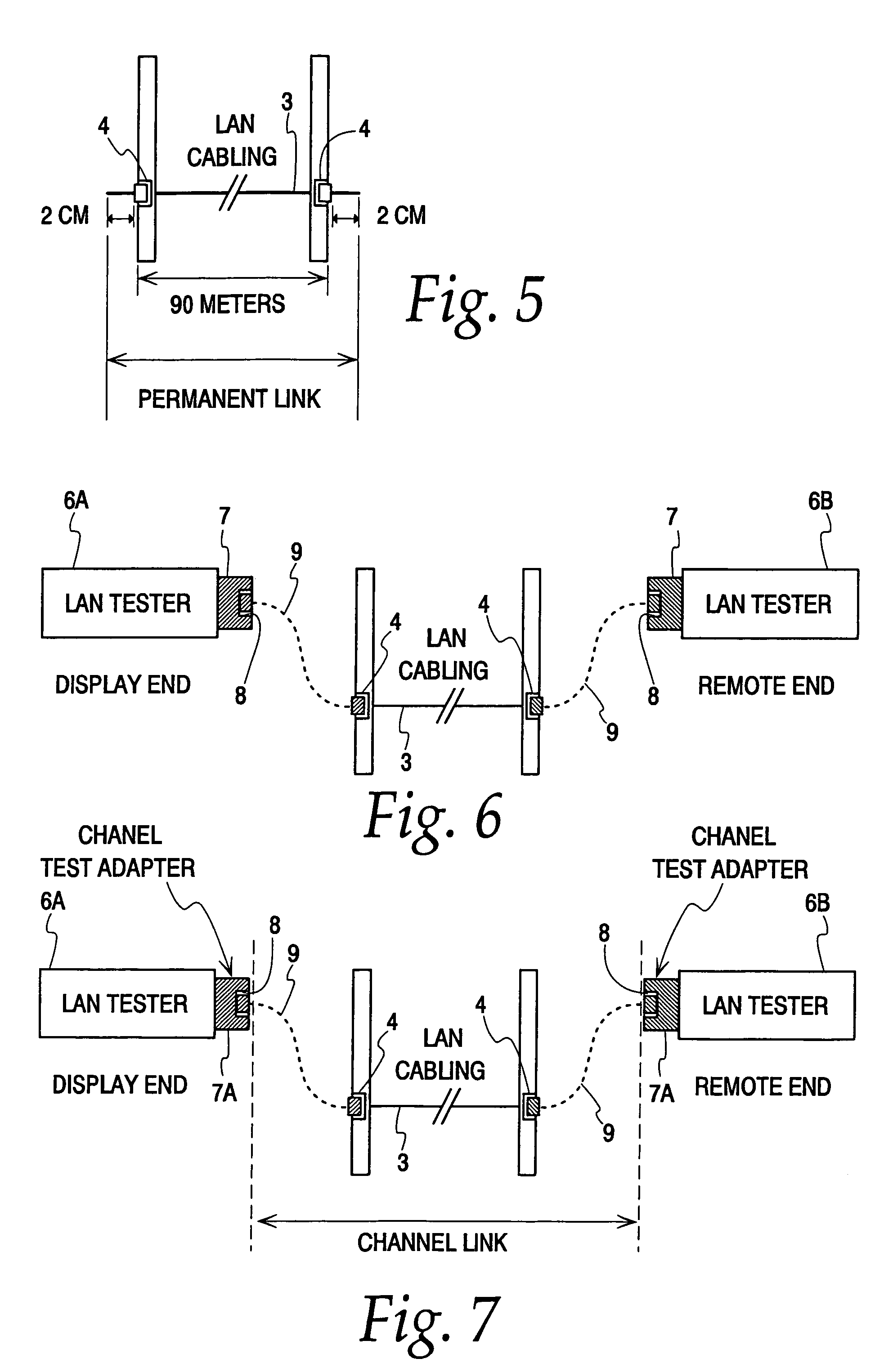 Hand-held tester and method for local area network cabling