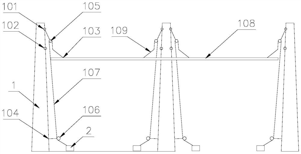 Hoisting method of obliquely-pulling type insulator string ultra-long tubular bus