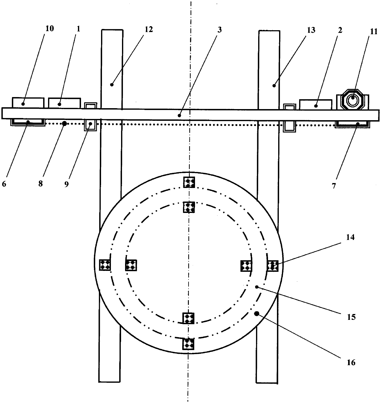 Metal band sawing machine for cutting slice wind-power flange