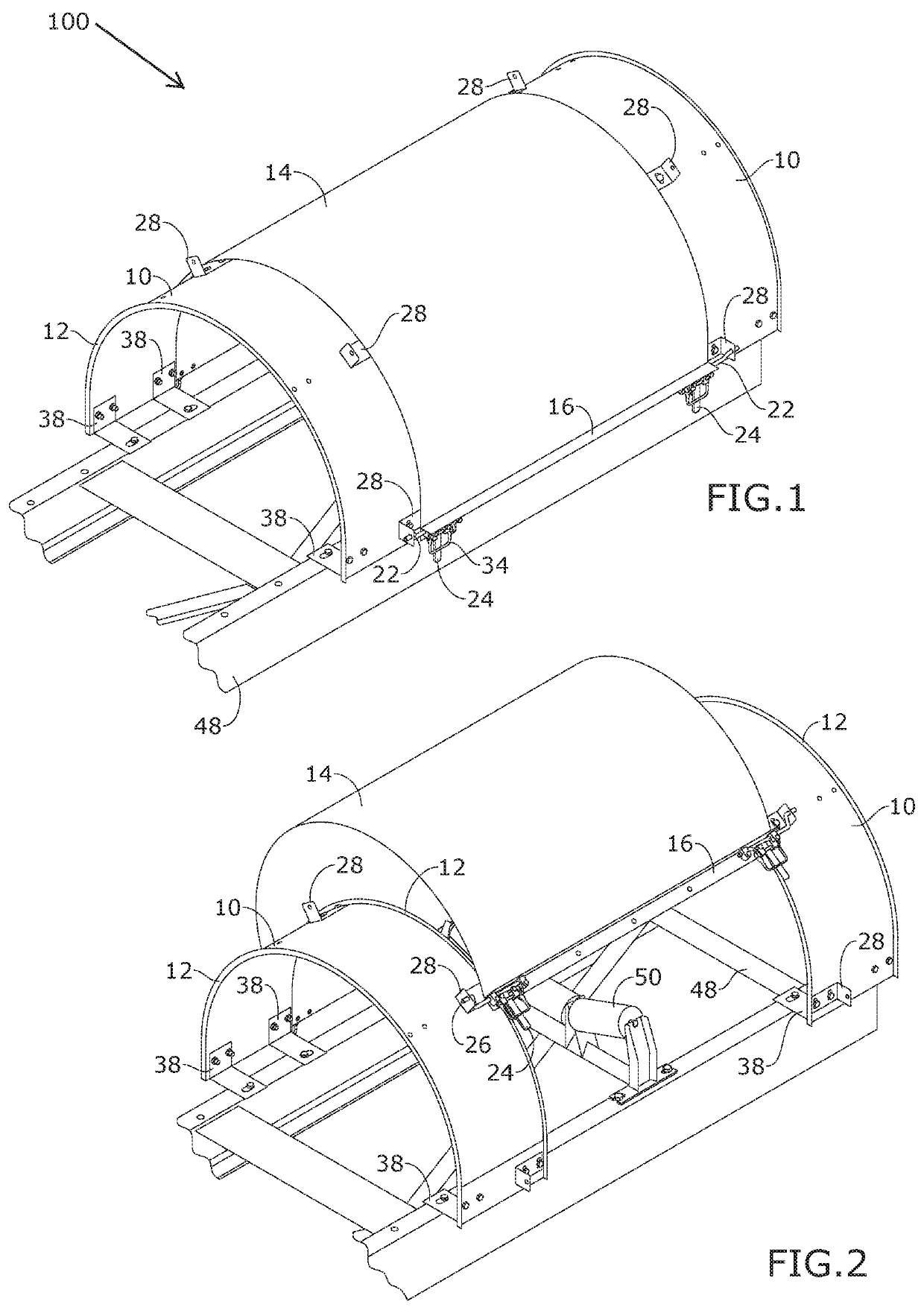 Tool-free belt and conveyor component cover and access hood