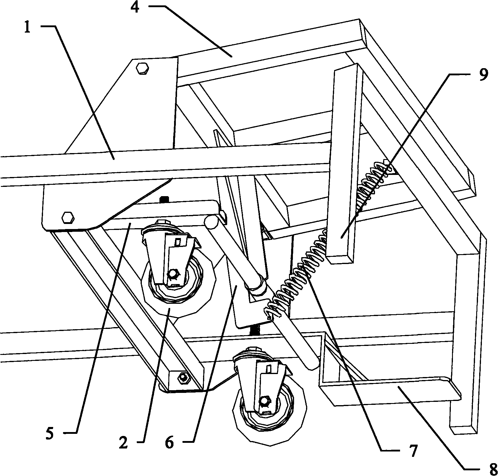 Positioning device for moveable step ladder