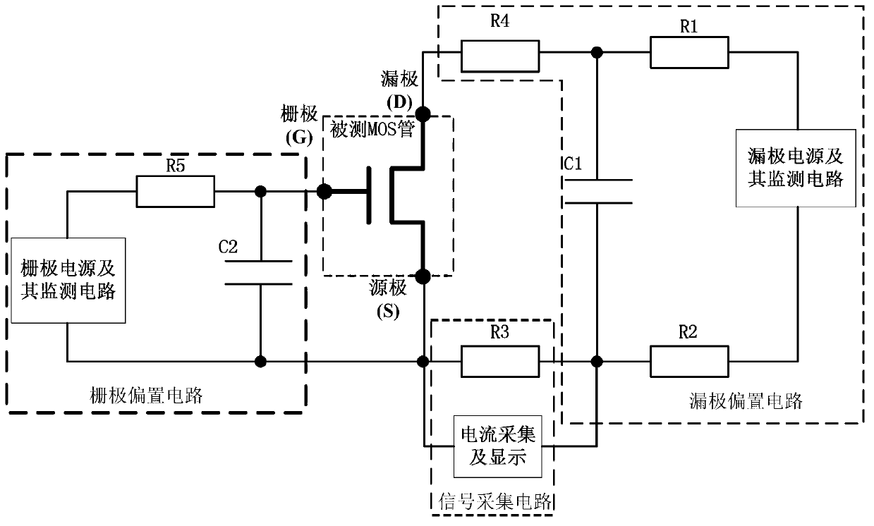 Non-destructive power MOS tube single-event burnout effect detecting circuit and non-destructive power MOS tube single-event burnout effect detecting method