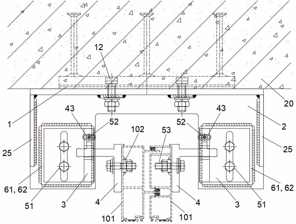 Side-mounted adjustment connecting system for unit curtain wall