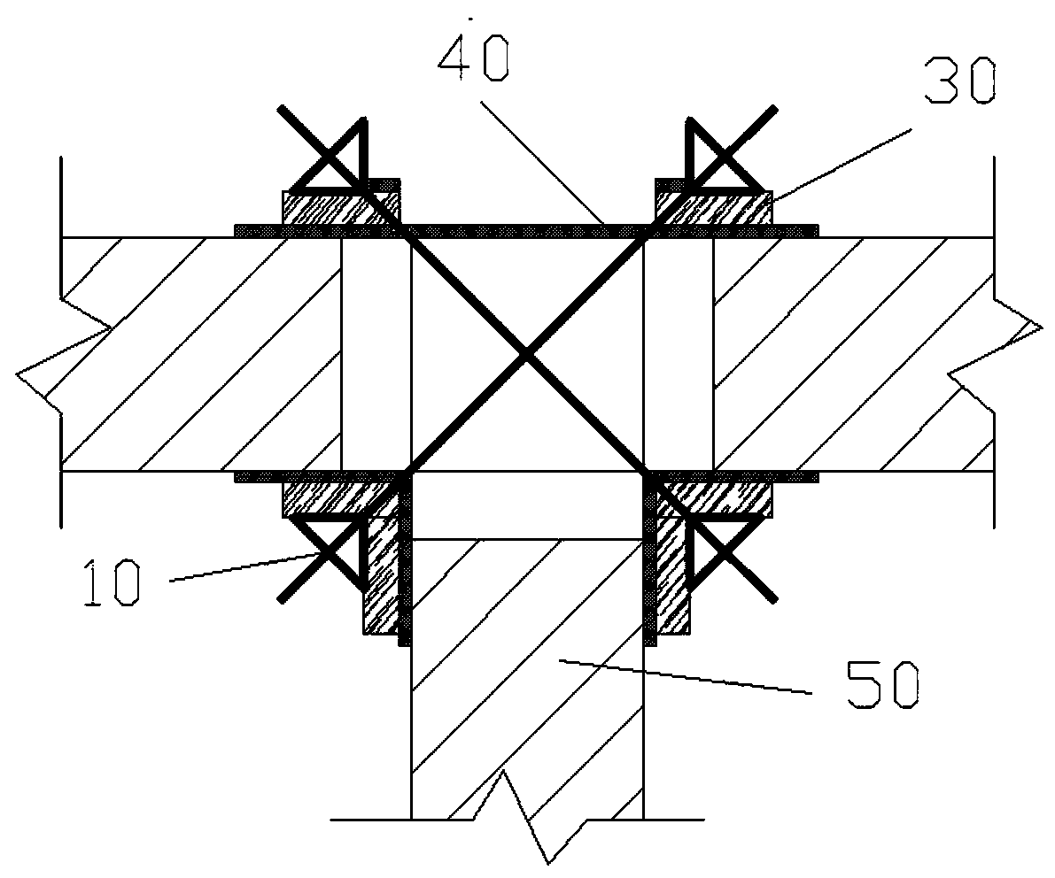 Constructional column slant split bolt and construction method of fixed formwork by using bolt