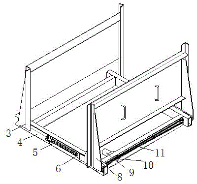 Section dimension adjusting device for hooping box of steel reinforcement framework machine