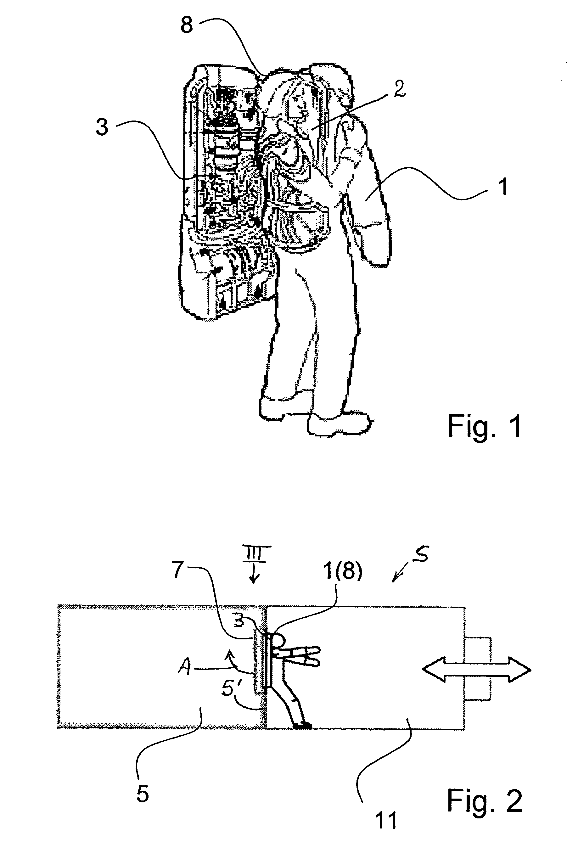 Apparatus and method for putting on a protective suit