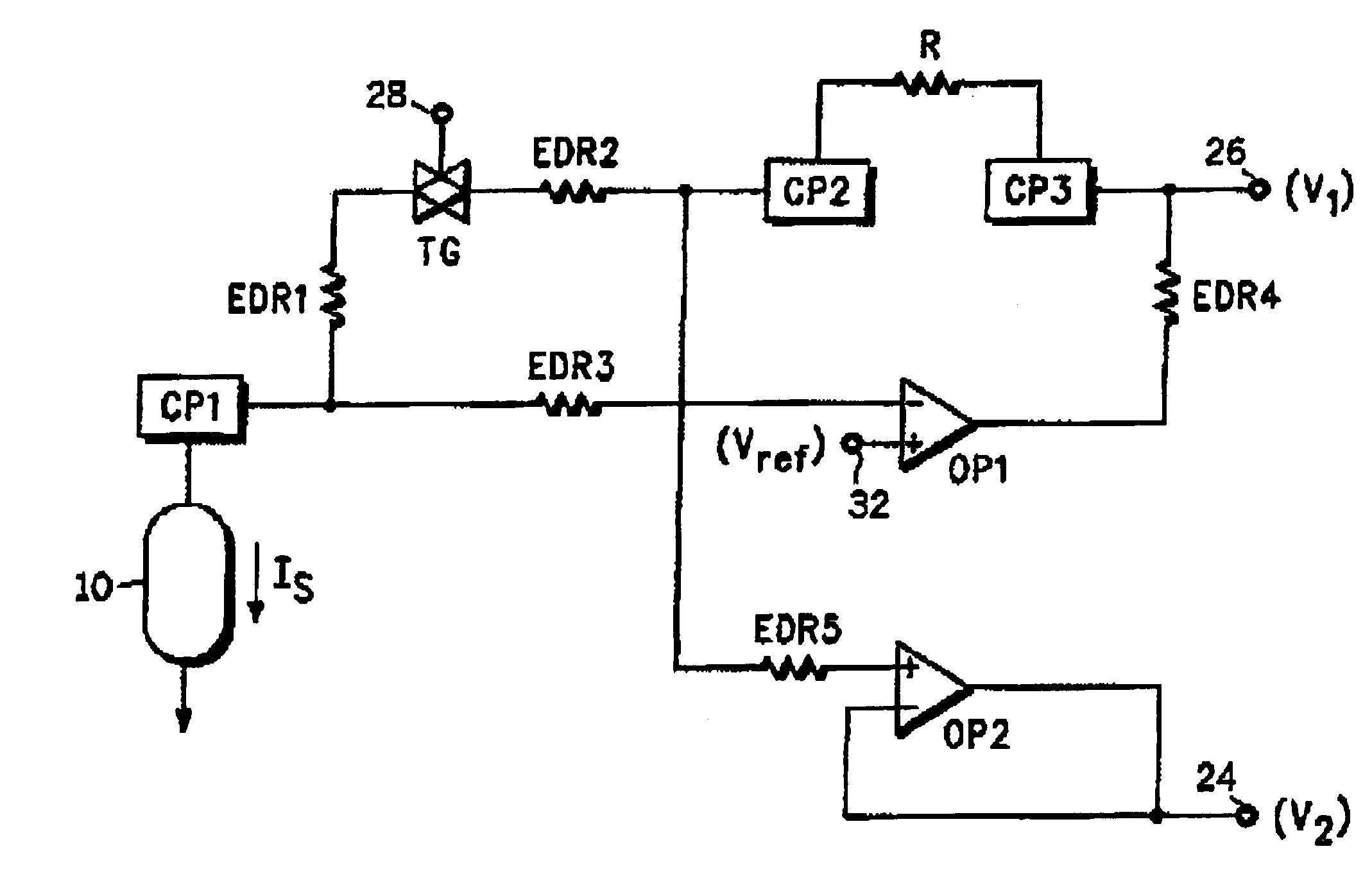 Current-to-voltage-converter for a biosensor