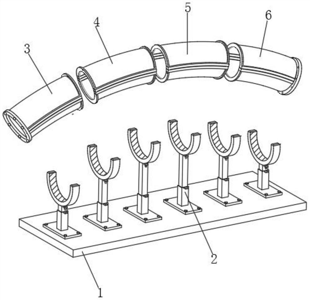 Complex bending and twisting thin plate decoration component based on annular space structure and assembling method thereof