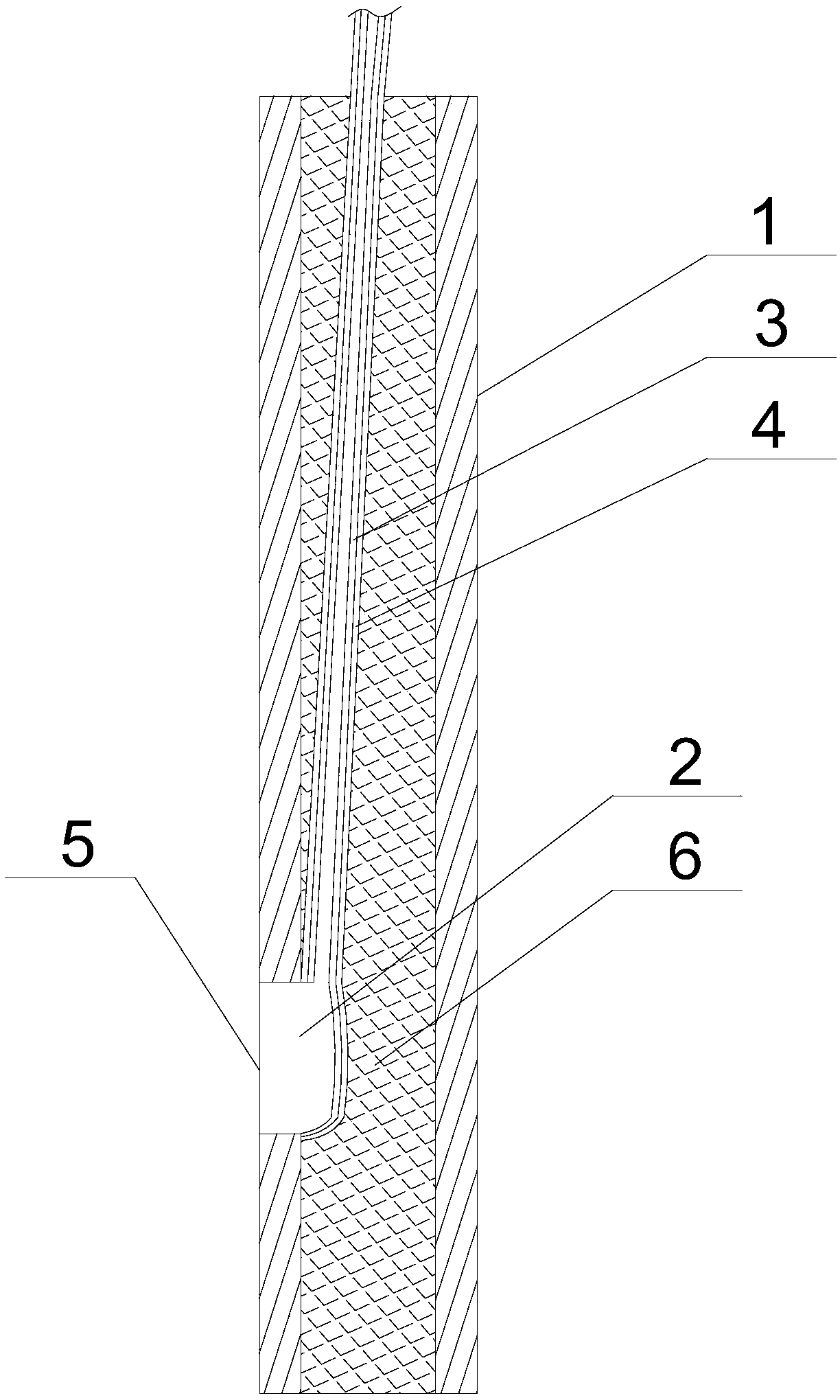 Temperature measuring device for wall temperature of fine rod narrow gap under motion condition