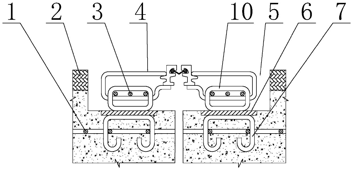 Beam end or bridge head concrete structure of telescopic seam dedicated embedded part and application thereof