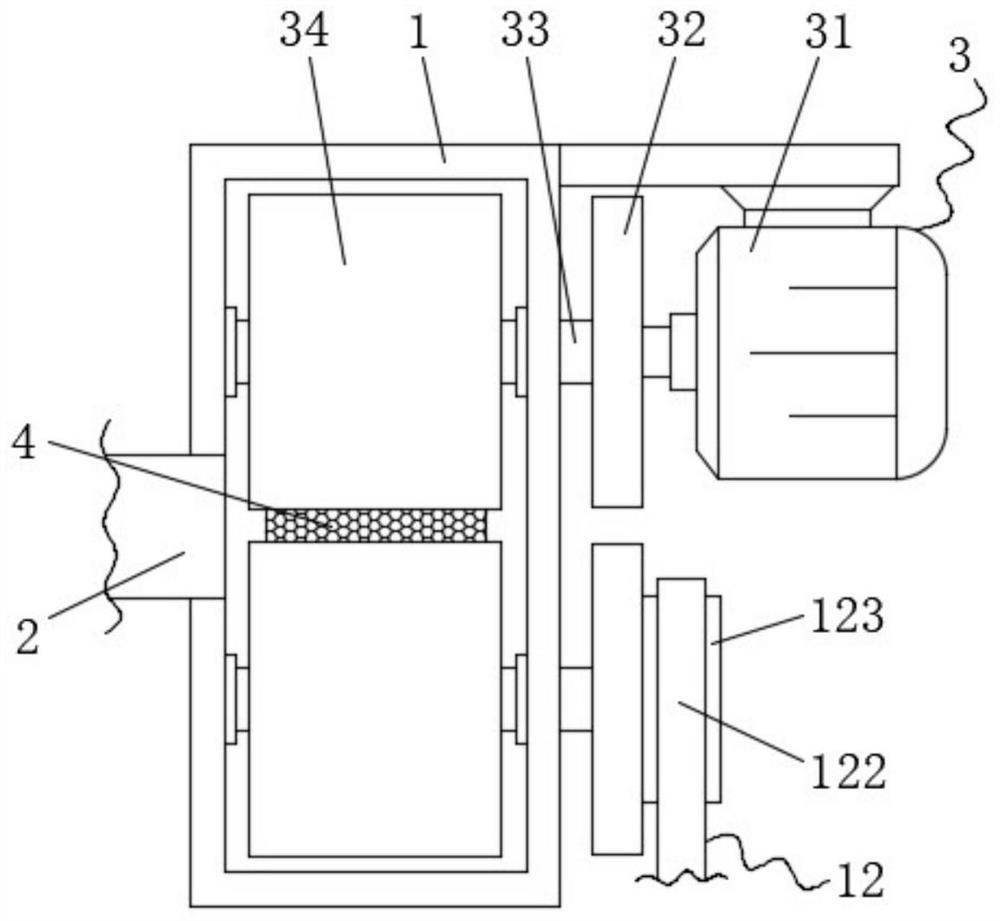 Crushing and grinding device for cosmetic raw material processing