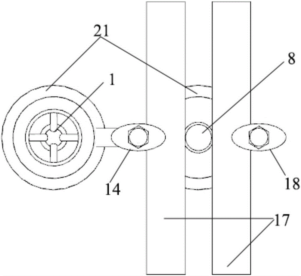 Adjusting and controlling device for application of prestress to steel supports for deep foundation pits