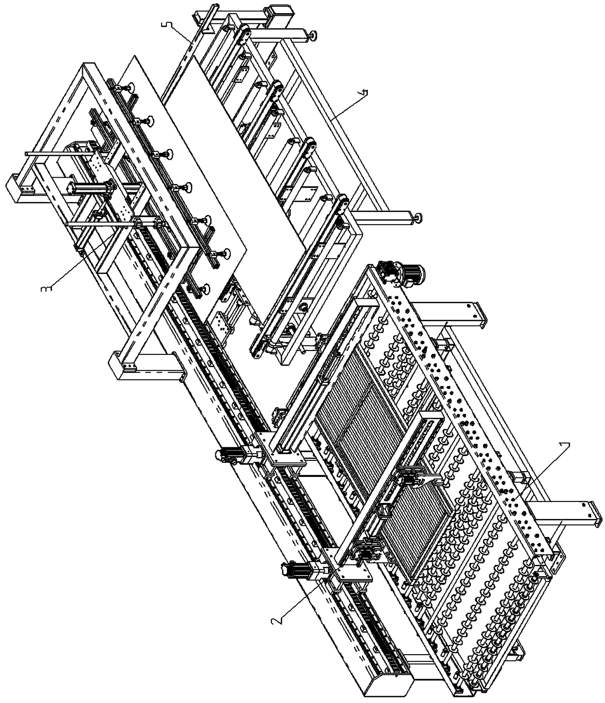 Production line and method for wooden door veneering